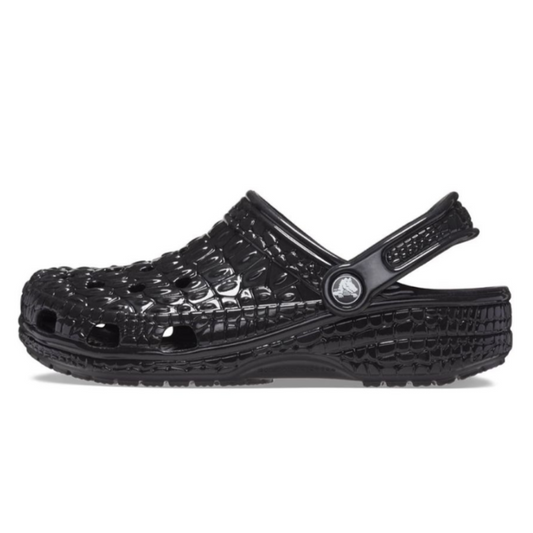 Crocs Metallic Black Crocskin