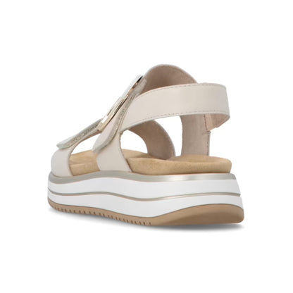 Remonte Cream Velcro Leather Sandal D1J63