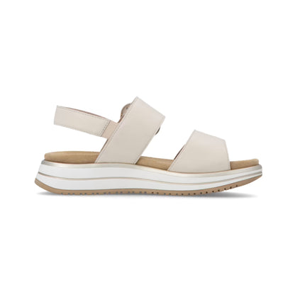 Remonte Cream Velcro Leather Sandal D1J63