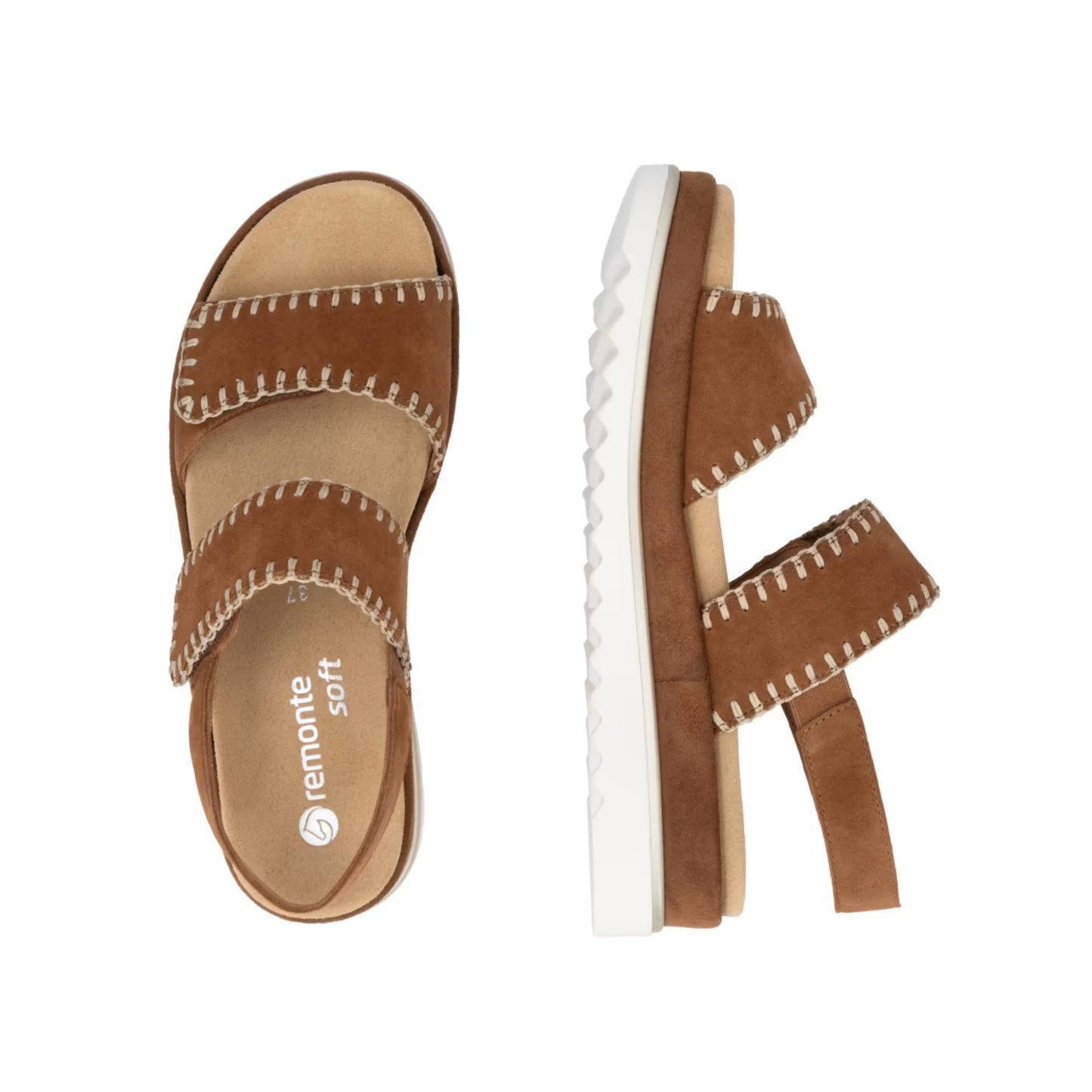 Remonte Tan Suede Sandal D3P50