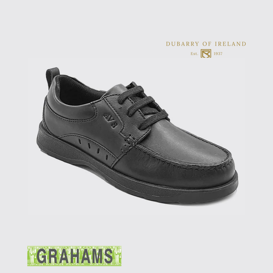 Dubarry AV8 Killian Junior Black Leather Lace Up Shoe