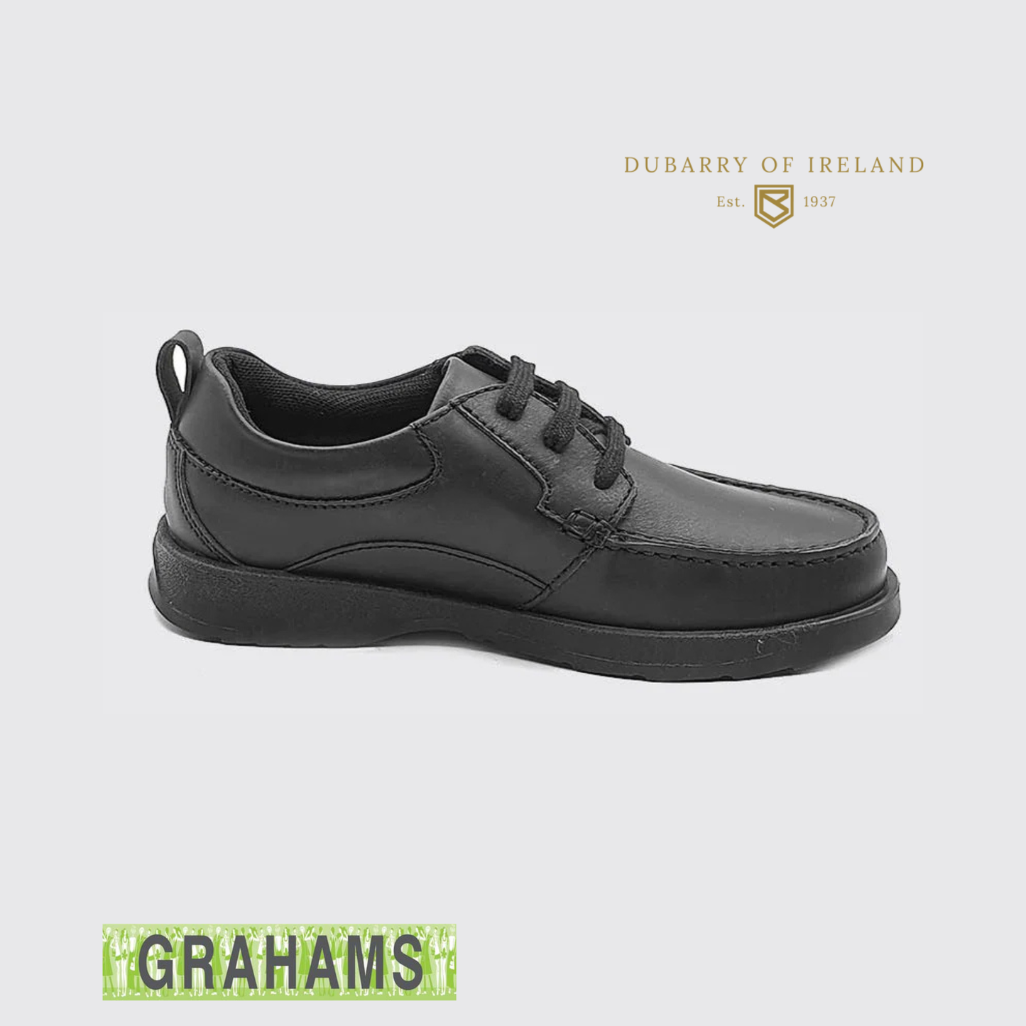 Dubarry AV8 Killian Junior Black Leather Lace Up Shoe