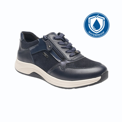 G Comfort Waterproof Zipper Trainer Navy Combi R5189-3L