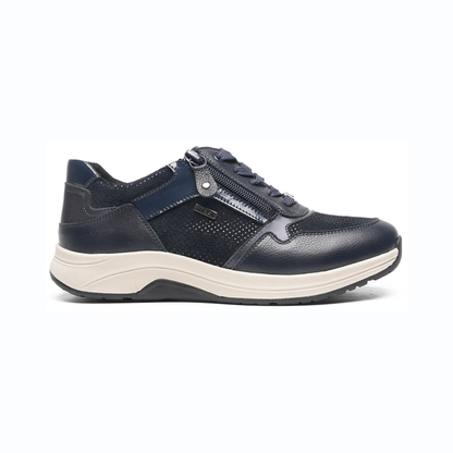G Comfort Waterproof Zipper Trainer Navy Combi R5189-3L