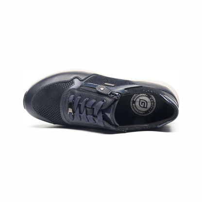 G Comfort Waterproof Zipper Trainer Navy Combi R5189-3L