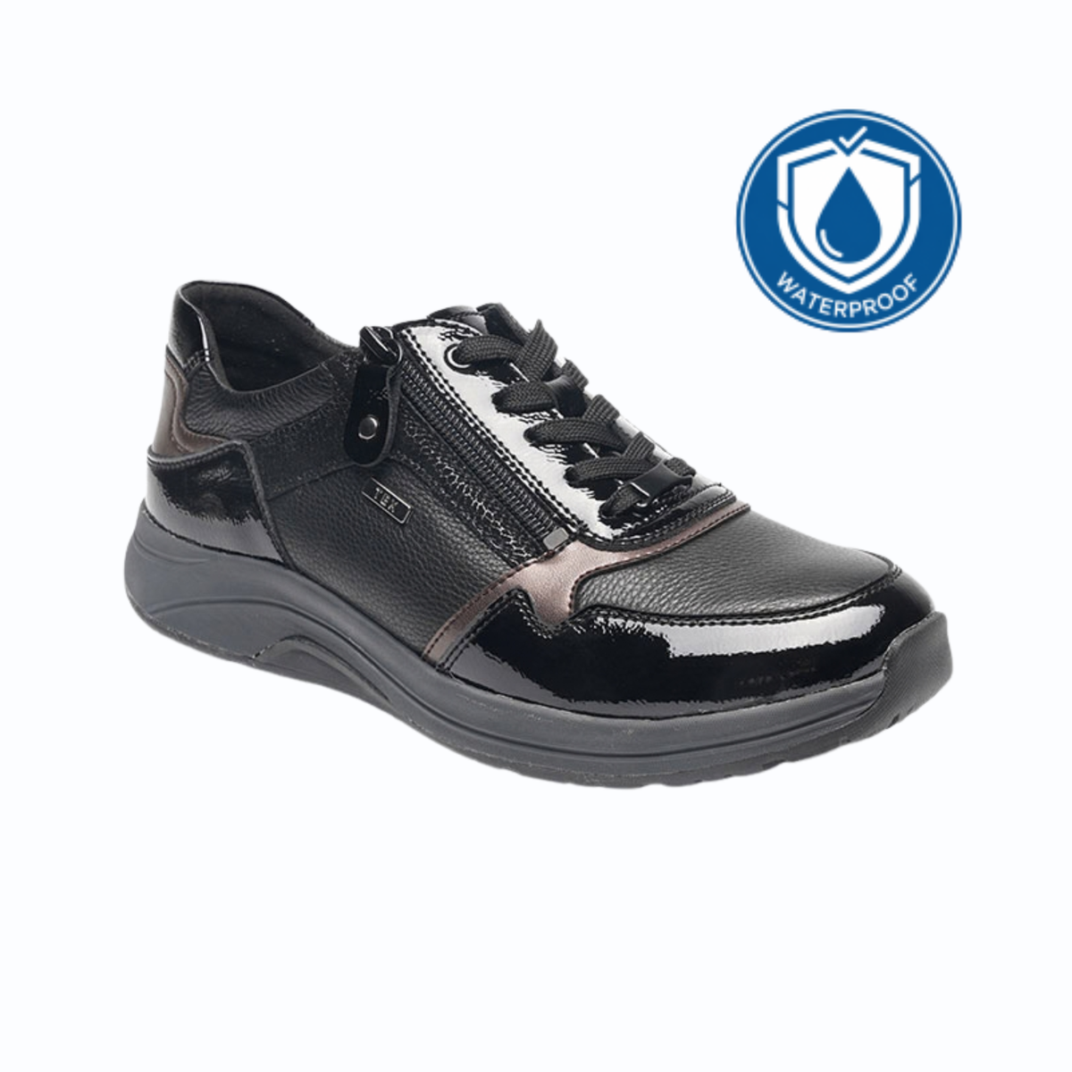G Comfort Waterproof Zipper Shoe Black Combi R5189-3S
