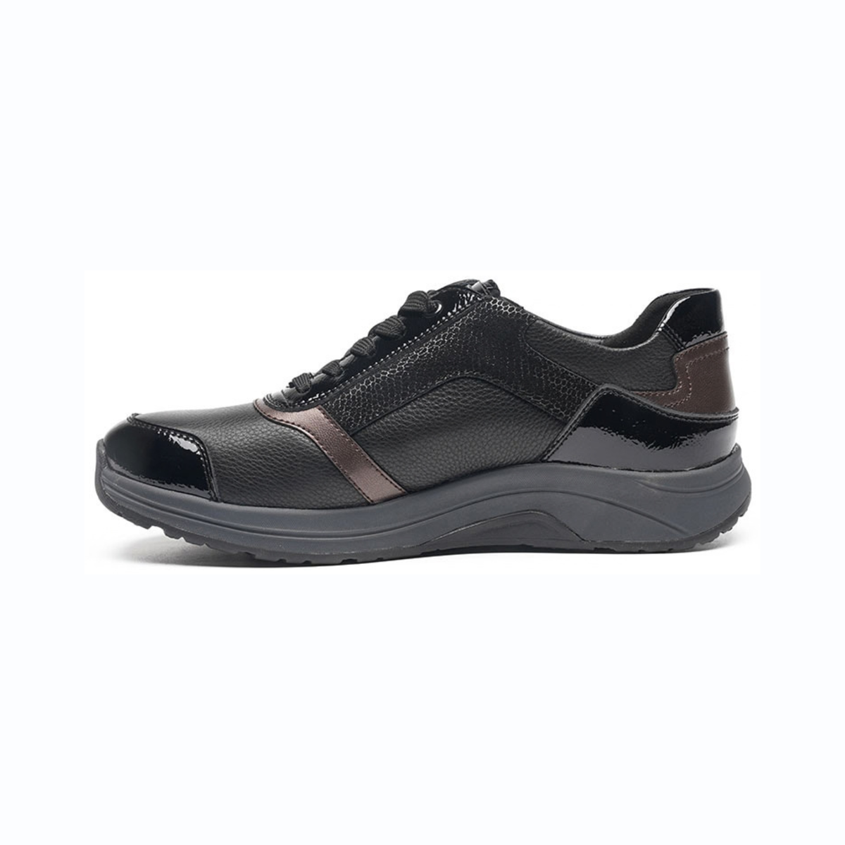 G Comfort Waterproof Zipper Shoe Black Combi R5189-3S