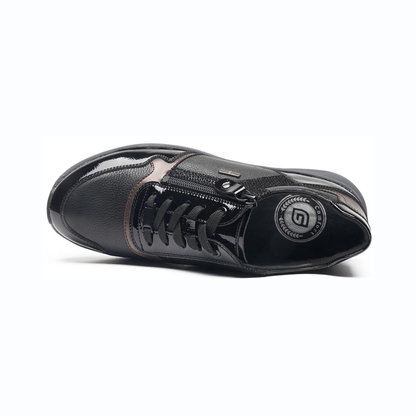 G Comfort Waterproof Zipper Shoe Black Combi R5189-3S