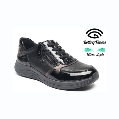 G Comfort Waterproof Zipper Shoe Black Combi R5189-3S