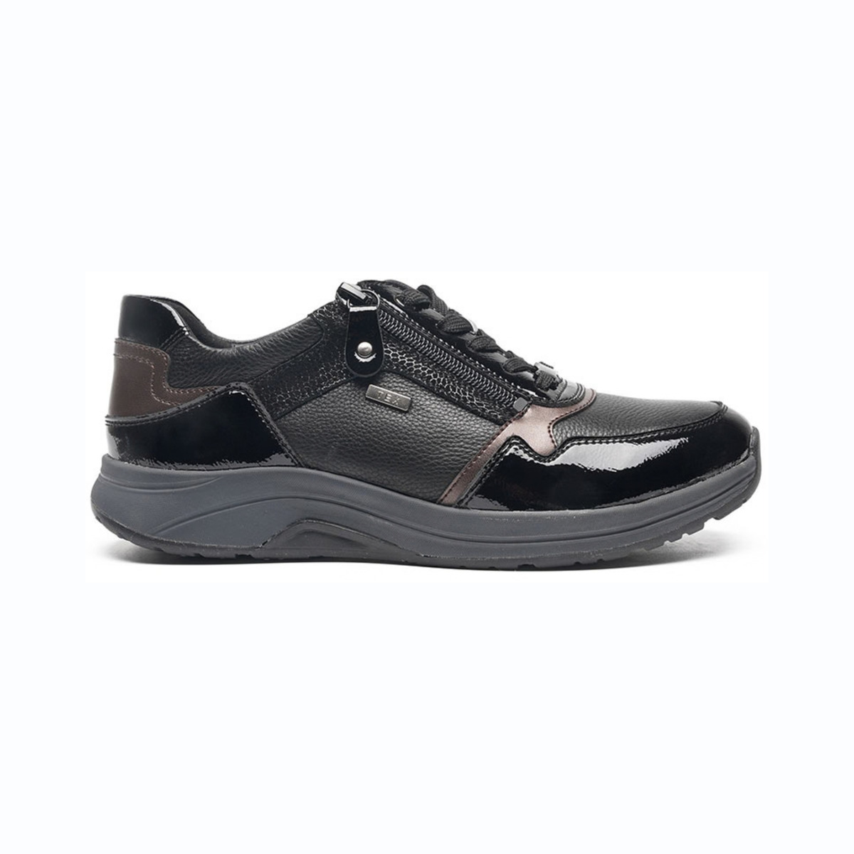 G Comfort Waterproof Zipper Shoe Black Combi R5189-3S