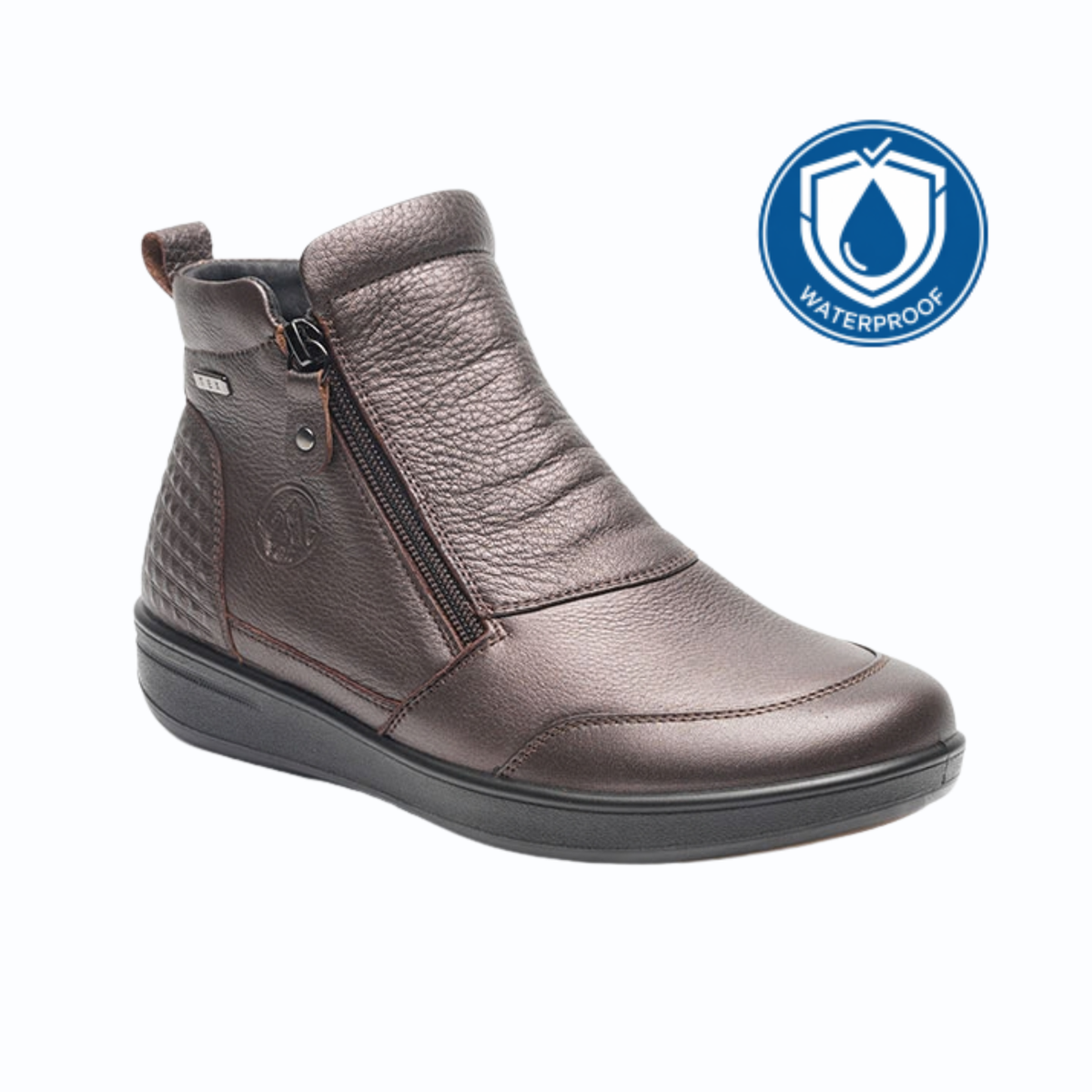 G Comfort Waterproof Dual Zipper Ankle Boot P6505