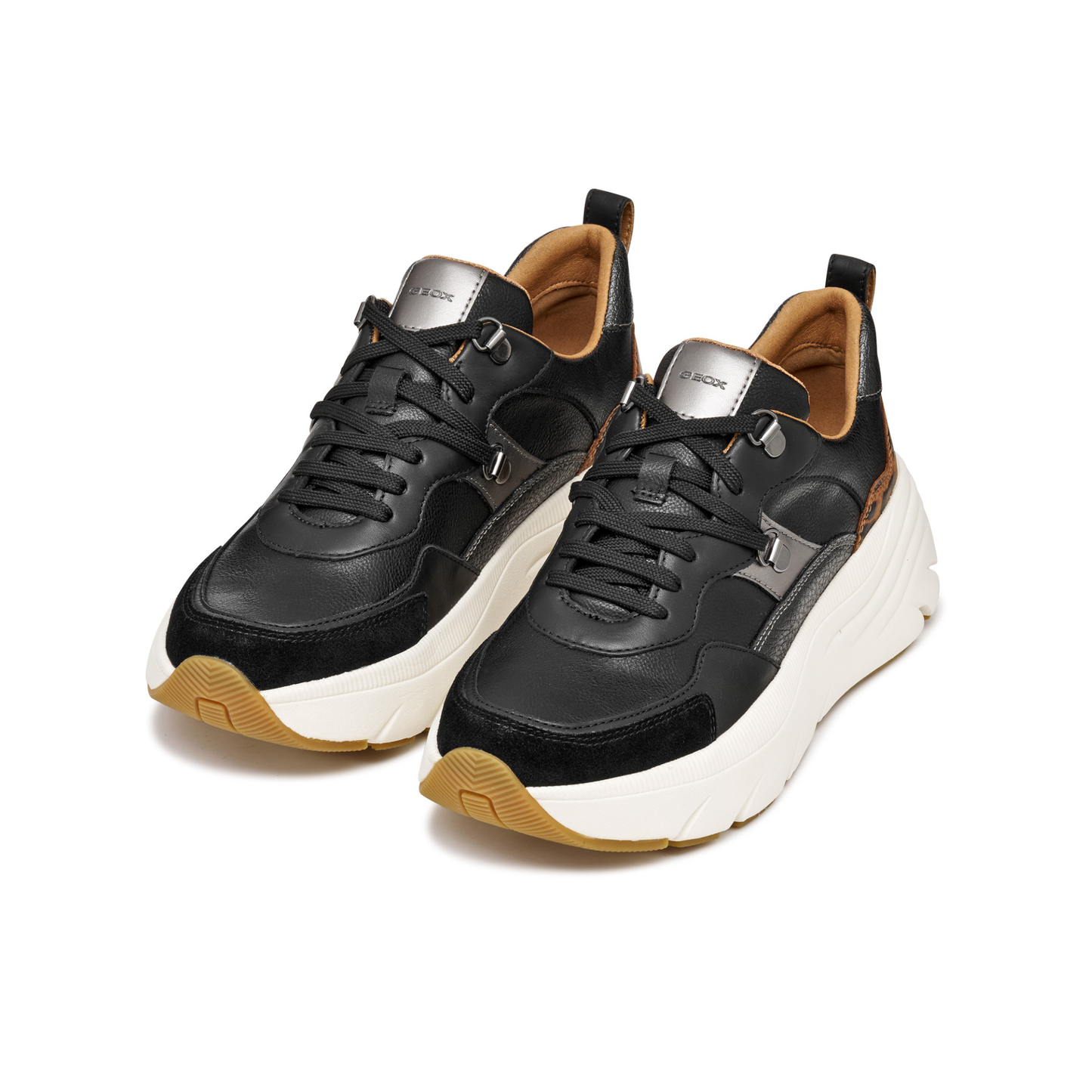 Geox Ladies Trainers Leopard Print D36UFE