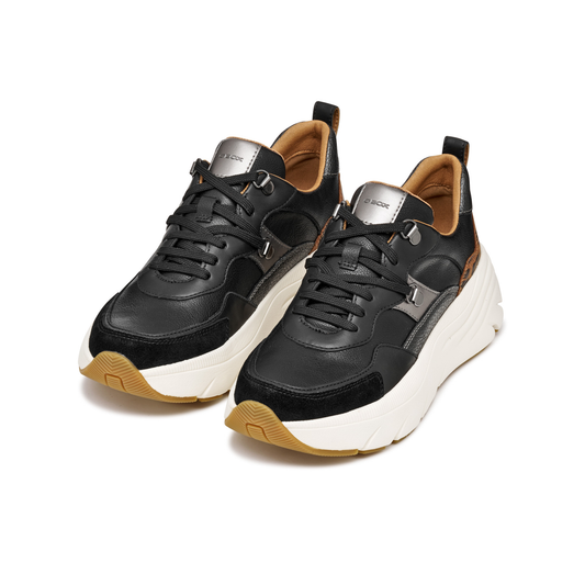 Geox Ladies Trainers Leopard Print D36UFE