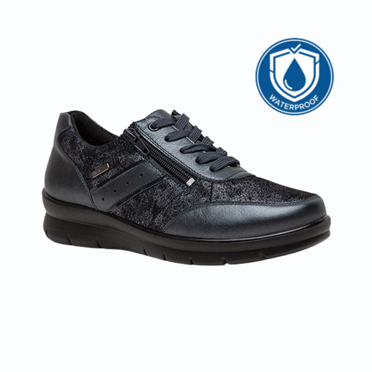 G Comfort Waterproof Laced Shoe with Zipper P8262