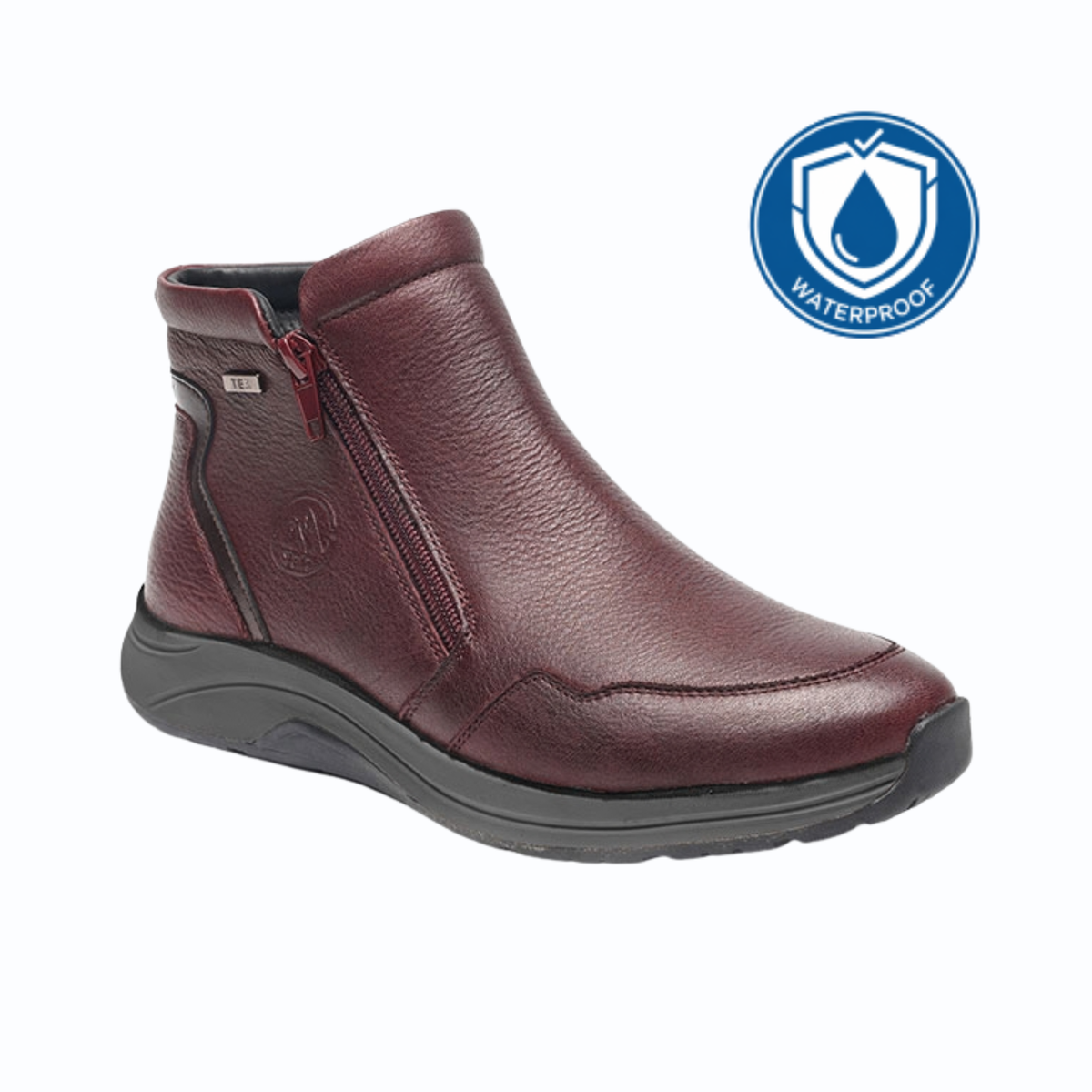 G Comfort Waterproof Wide Fit Twin Zip Leather Ankle Boot R5189