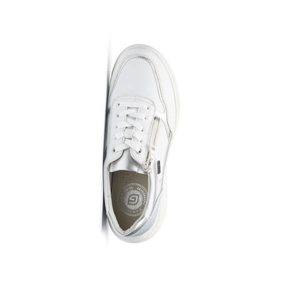 G-Comfort Ladies Trainer Side Zipper White Metallic S2731