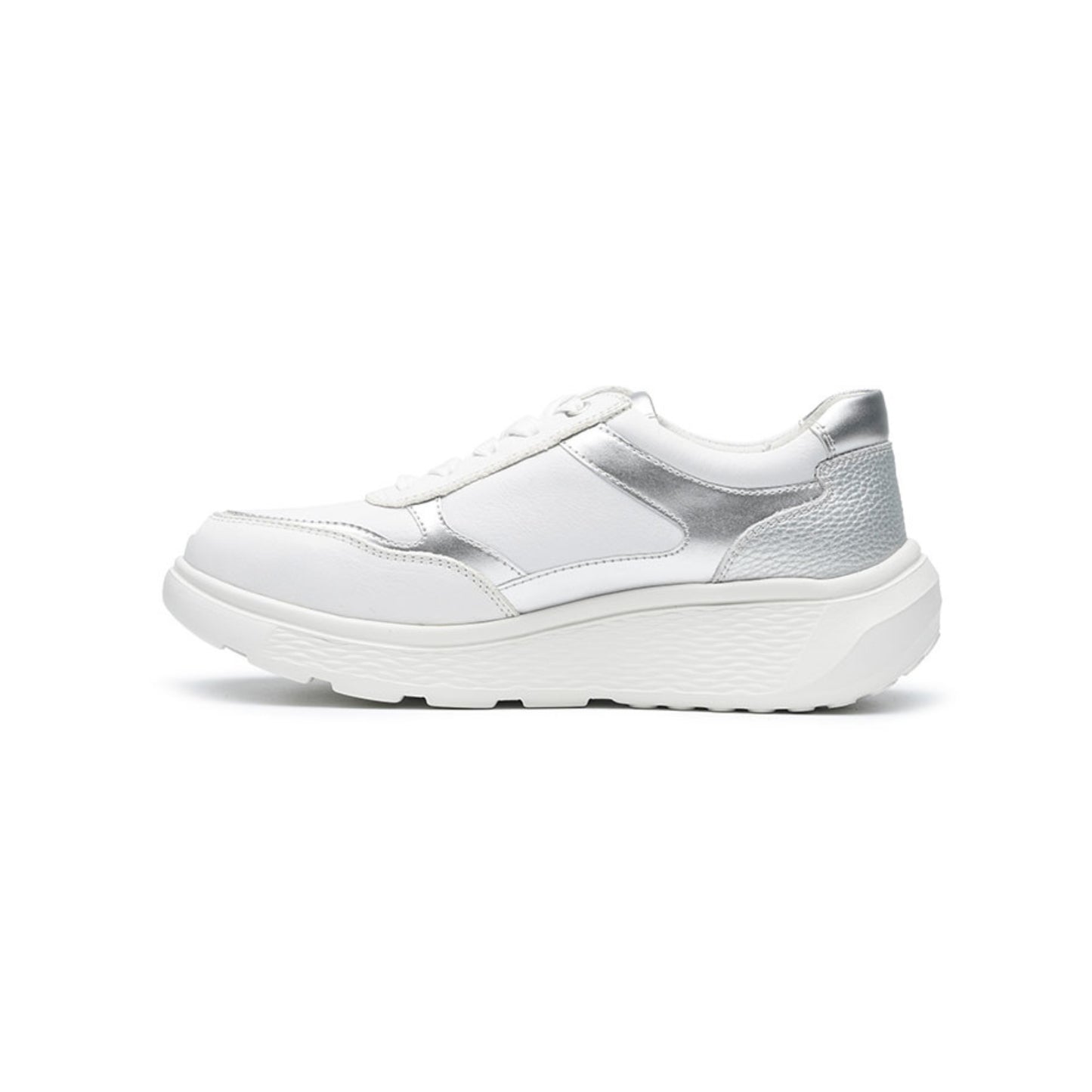 G-Comfort Ladies Trainer Side Zipper White Metallic S2731