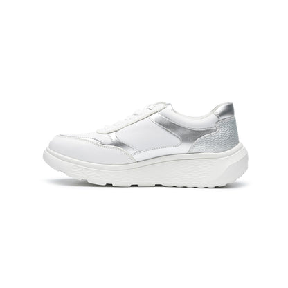G-Comfort Ladies Trainer Side Zipper White Metallic S2731