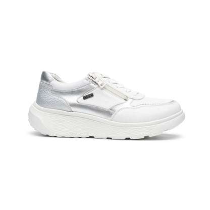 G-Comfort Ladies Trainer Side Zipper White Metallic S2731