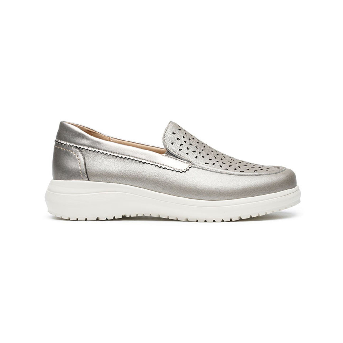 G Comfort Slip On Mocassin Shoe Platinum 26294