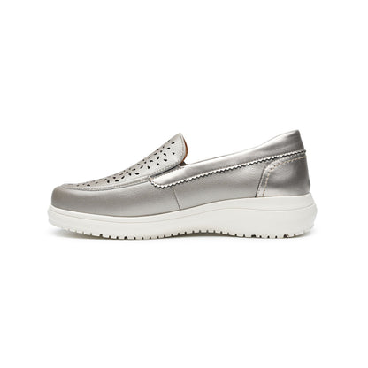G Comfort Slip On Mocassin Shoe Platinum 26294