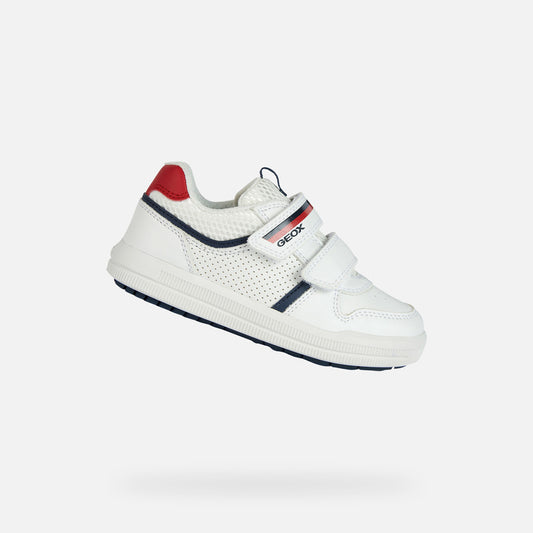 Geox Velcro Trainer Shoe White Leather J354AA