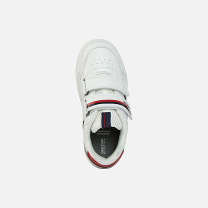 Geox Velcro Trainer Shoe White Leather J354AA