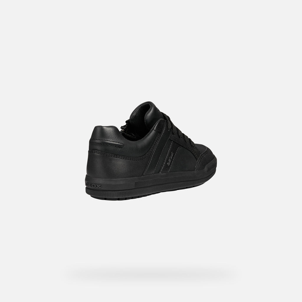 Geox Arzach Boys Black Leather Shoe J844AD