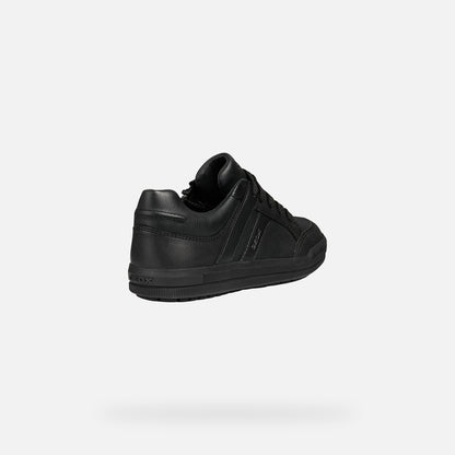 Geox Arzach Boys Black Leather Shoe J844AD