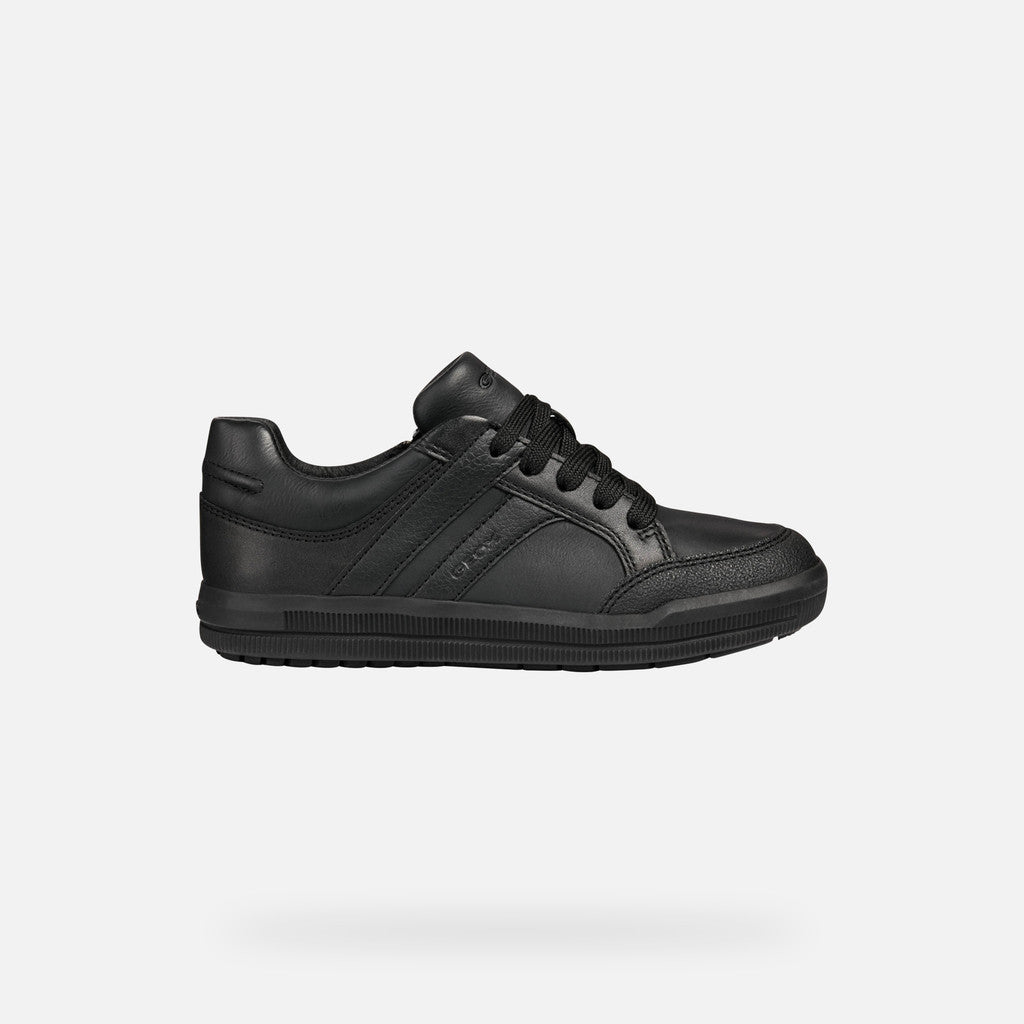 Geox Arzach Boys Black Leather Shoe J844AD