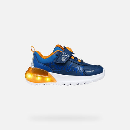 Geox Bugs Bunny Boys Runner Blue Orange J65LYA Activart