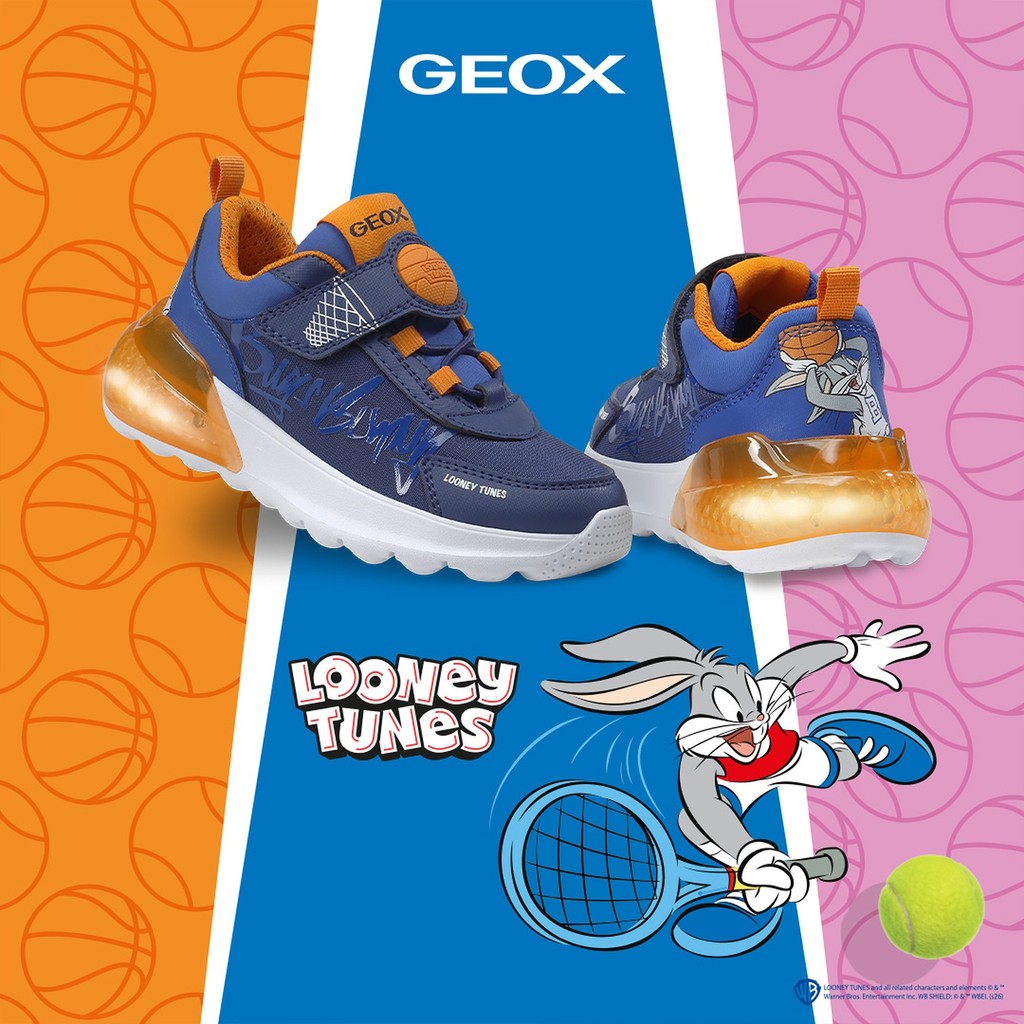 Geox Bugs Bunny Boys Runner Blue Orange J65LYA Activart