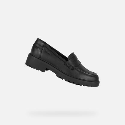 Geox Casey Loafer Black Leather Shoe J3620C