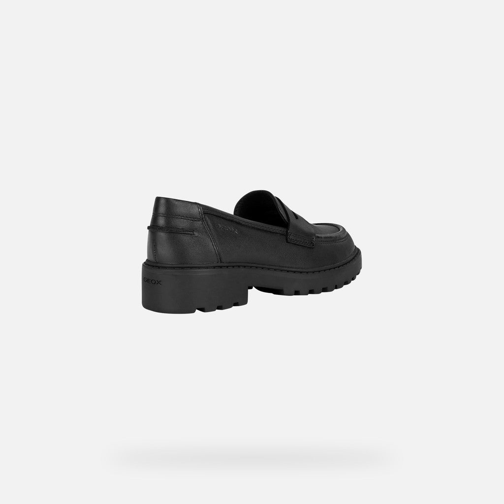Geox Casey Loafer Black Leather Shoe J3620C