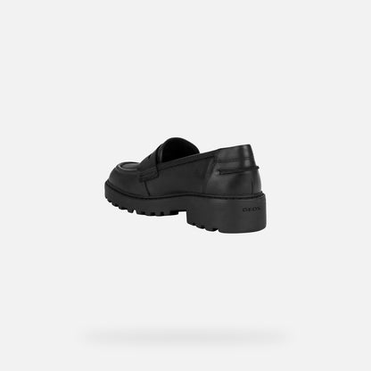 Geox Casey Loafer Black Leather Shoe J3620C