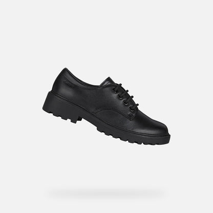 Geox Casey Lace Up Black Leather Shoe J0420C