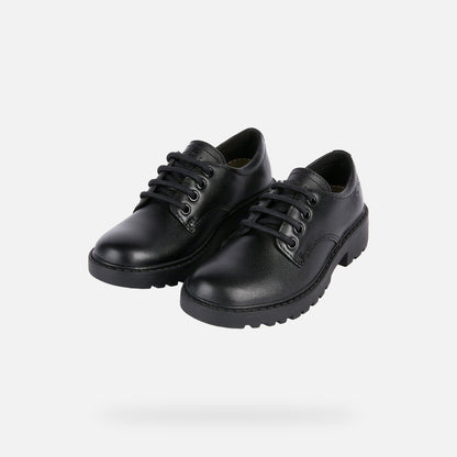 Geox Casey Lace Up Black Leather Shoe J0420C