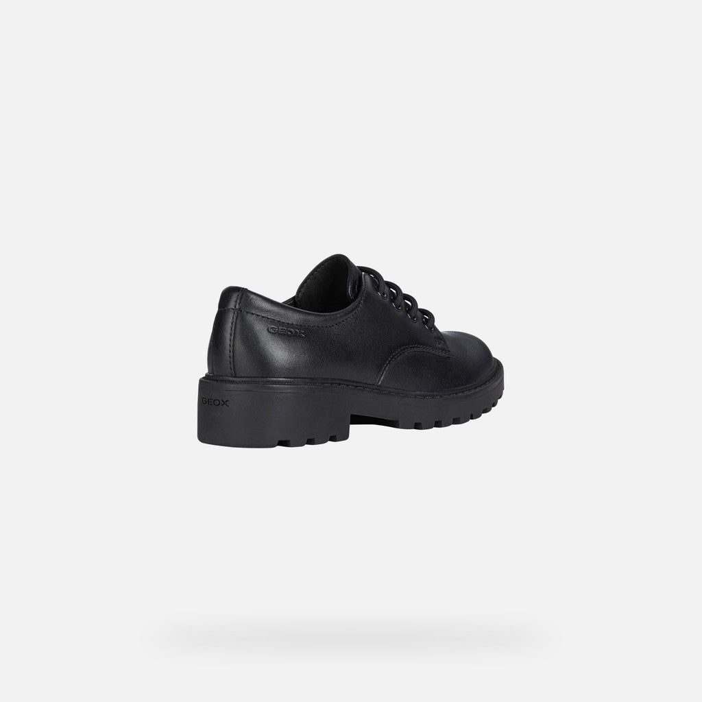 Geox Casey Lace Up Black Leather Shoe J0420C