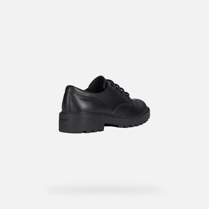 Geox Casey Lace Up Black Leather Shoe J0420C