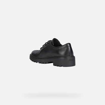 Geox Casey Lace Up Black Leather Shoe J0420C