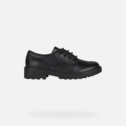 Geox Casey Lace Up Black Leather Shoe J0420C