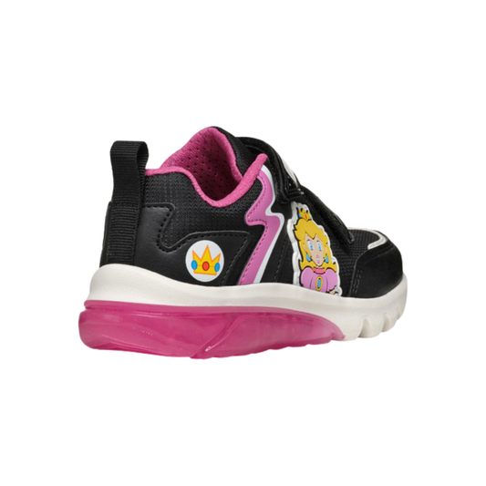 Geox Mario's Princess Peach LIghts Runner Black Fuschia Ciberdron J46LPA