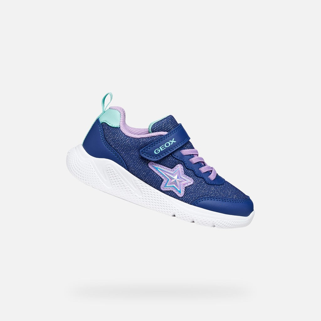 Geox Trainer Glitter Navy Lilac Star Sprintye J55FWA