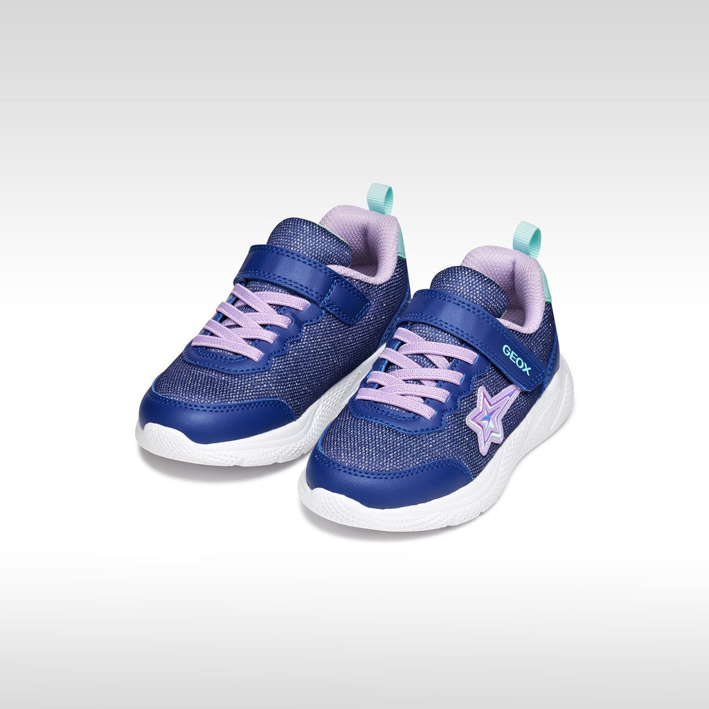 Geox Trainer Glitter Navy Lilac Star Sprintye J55FWA
