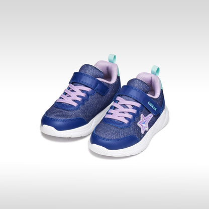 Geox Trainer Glitter Navy Lilac Star Sprintye J55FWA