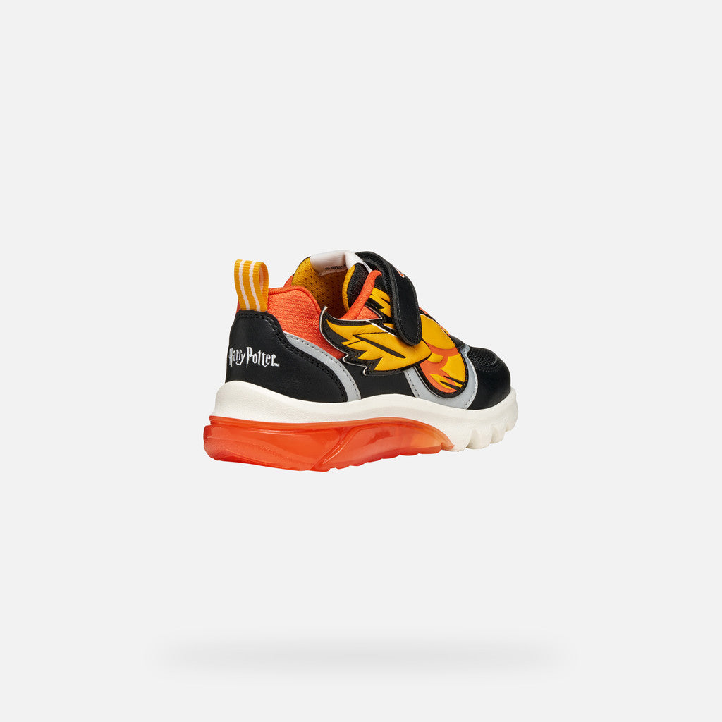 Geox Harry Potter Snitch Lights Runners Ciberdron Black Orange J56LBH