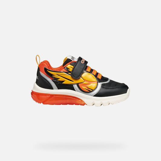 Geox Harry Potter Snitch Lights Runners Ciberdron Black Orange J56LBH