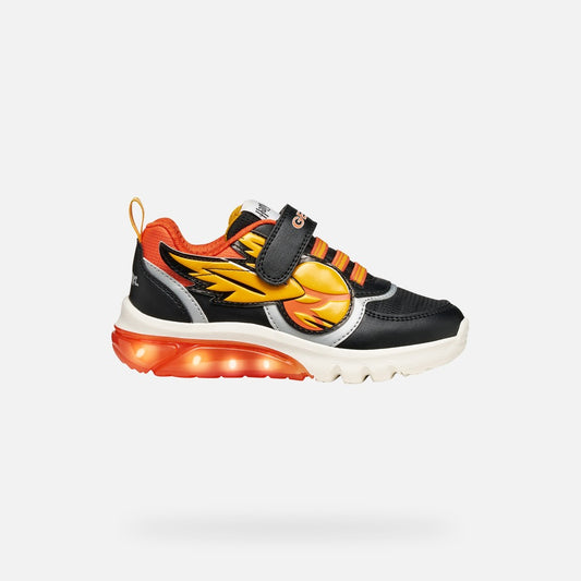 Geox Harry Potter Snitch Lights Runners Ciberdron Black Orange J56LBH