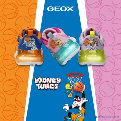 Geox Bugs Bunny Boys Runner Blue Orange J65LYA Activart