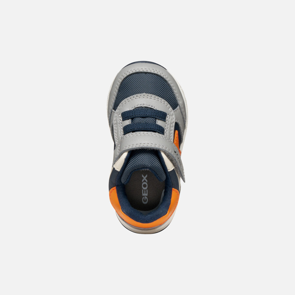 Geox First Shoe Boys Rishon Grey Orange B560RA